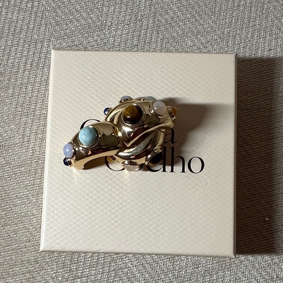 Camila Coelho Gold Earrings with Colorful Stones - Picture 7 of 7